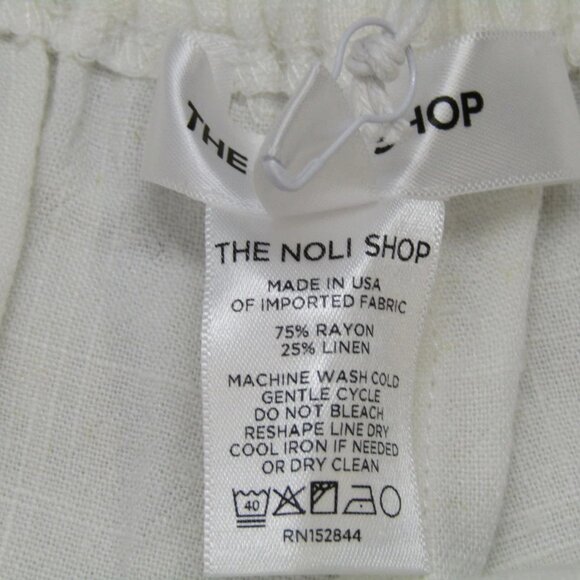 NEW THE NOLI SHOP Women’s Seychelles Relaxed Linen Pants White Size M - Picture 2 of 9